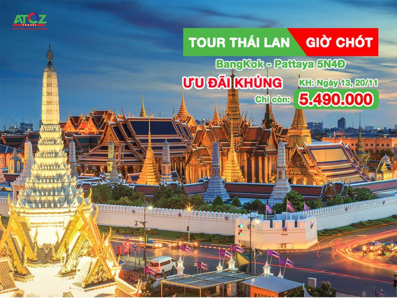 Tour Thái Lan giờ chót - Ưu đãi khủng chỉ còn 5.490.000đ