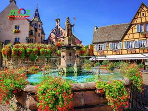 Làng cổ tích Eguisheim đẹp thơ mộng dưới bầu trời Pháp