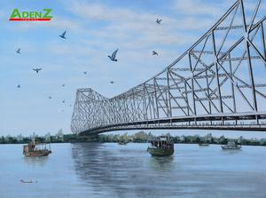 Cầu Howrah là một trong những cây cầu cantilever không trụ giữa dài nhất thế giới | Ảnh: Sưu tầm