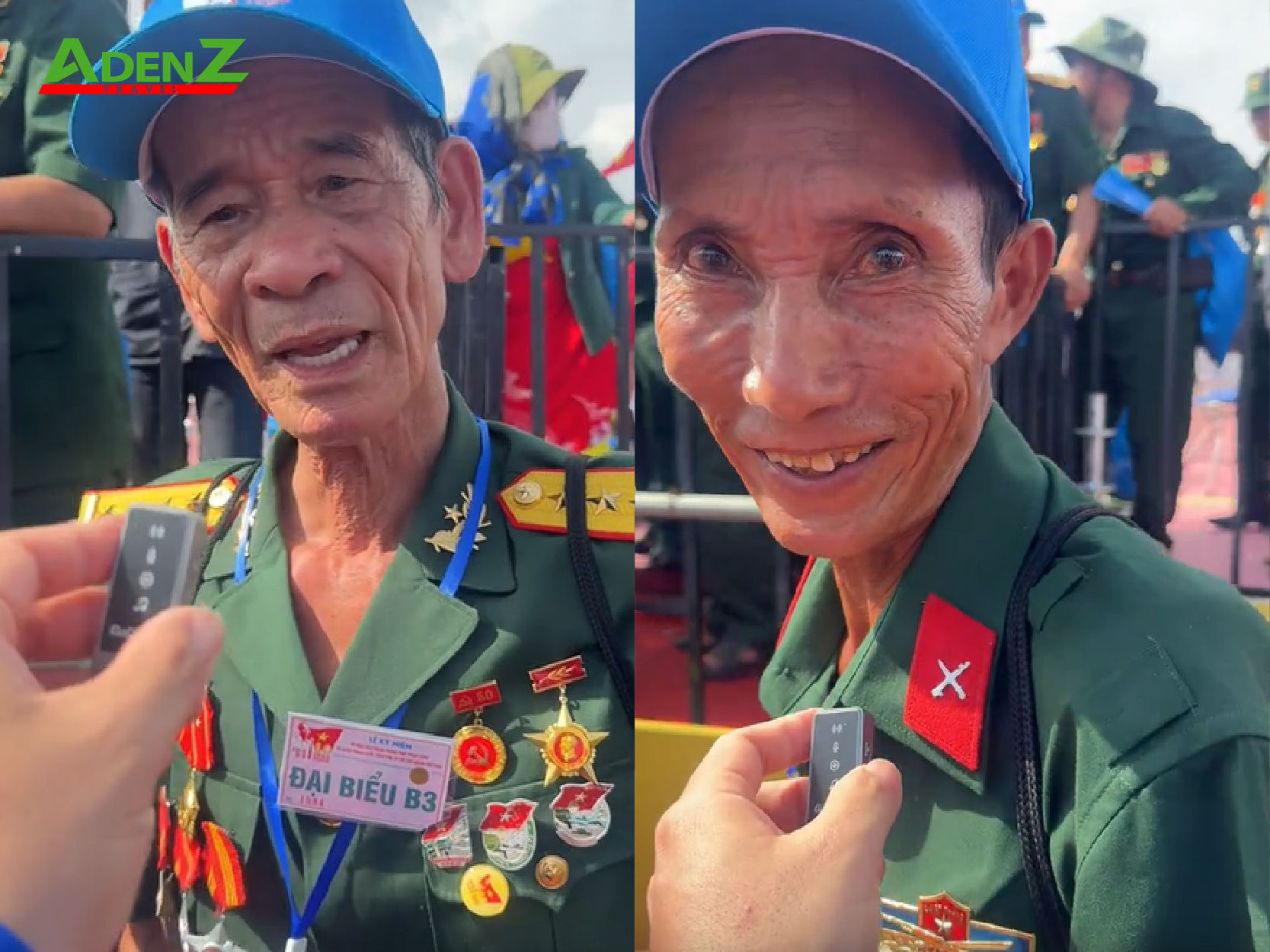 Các bác chia sẻ cảm xúc sau buổi lễ - Ảnh được cắt ra từ video của bạn Tiktoker Thiện Nhân